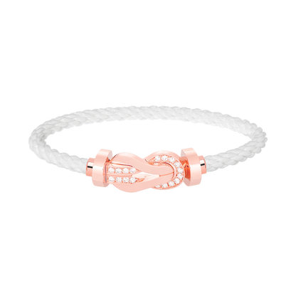 [AuraEcho]CHANCE LARGE 8 FIGURE BUCKLE HALF DIAMOND BRACELET ROSE GOLD