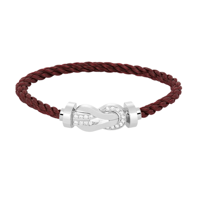 [AuraEcho]CHANCE LARGE 8 FIGURE BUCKLE HALF DIAMOND BRACELET SILVER