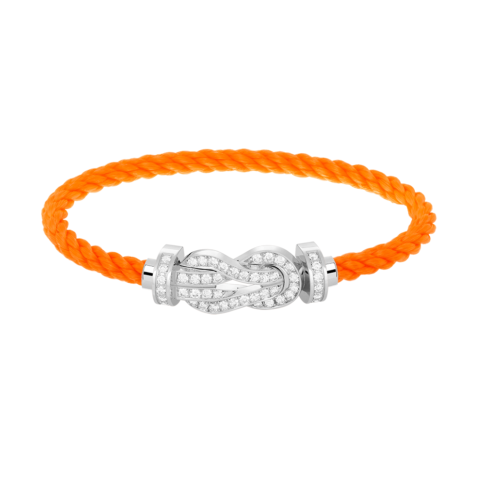 [AuraEcho]CHANCE LARGE 8 FIGURE BUCKLE FULL DIAMOND BRACELET SILVER