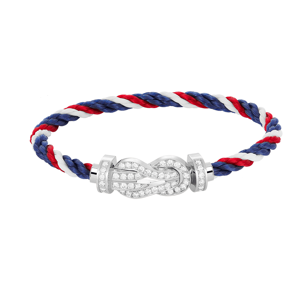 [AuraEcho]CHANCE LARGE 8 FIGURE BUCKLE FULL DIAMOND BRACELET SILVER