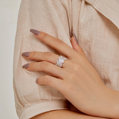 [AuraEcho]Luxurious Colorful Radiant Cut Daily Ring