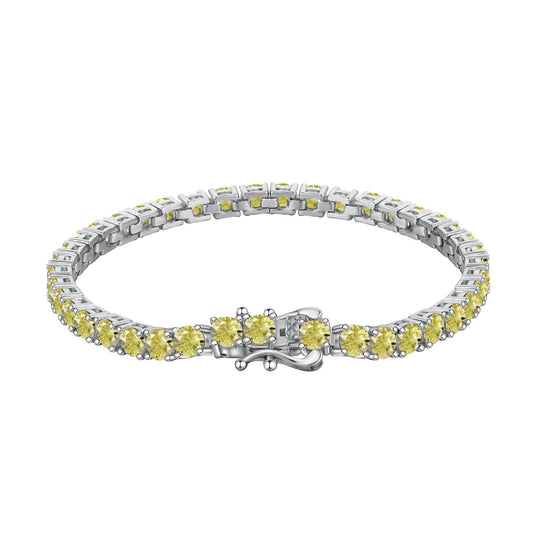 [AuraEcho]Ornate Dazzling Round Cut Tennis Bracelet