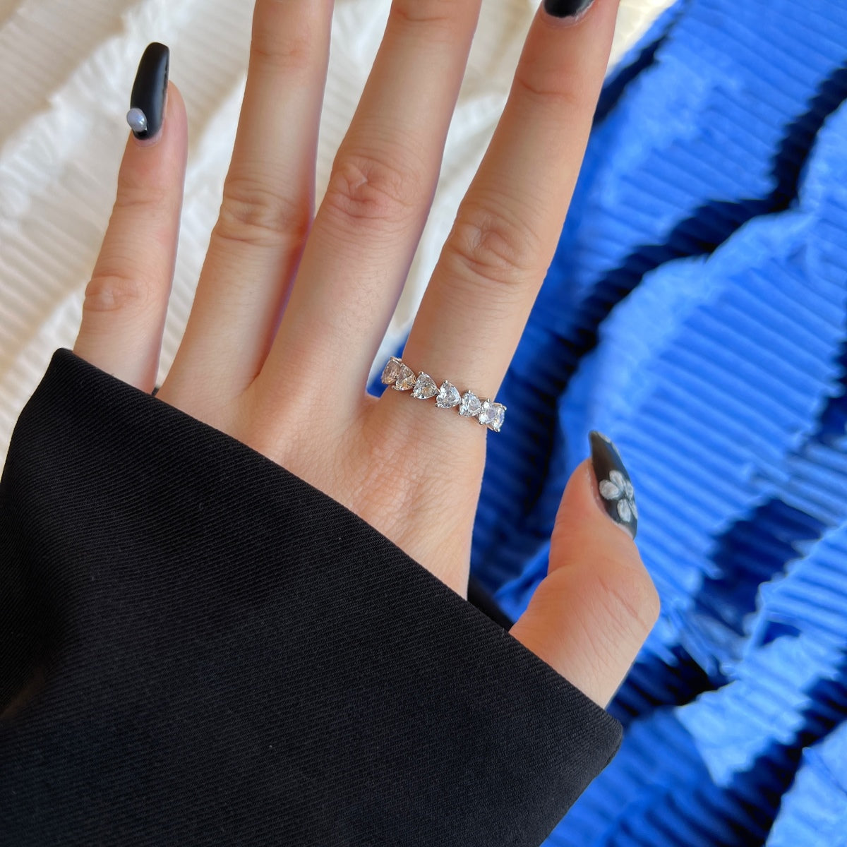 [AuraEcho]0.25 Carat Radiant Romance Heart Cut Lover Ring