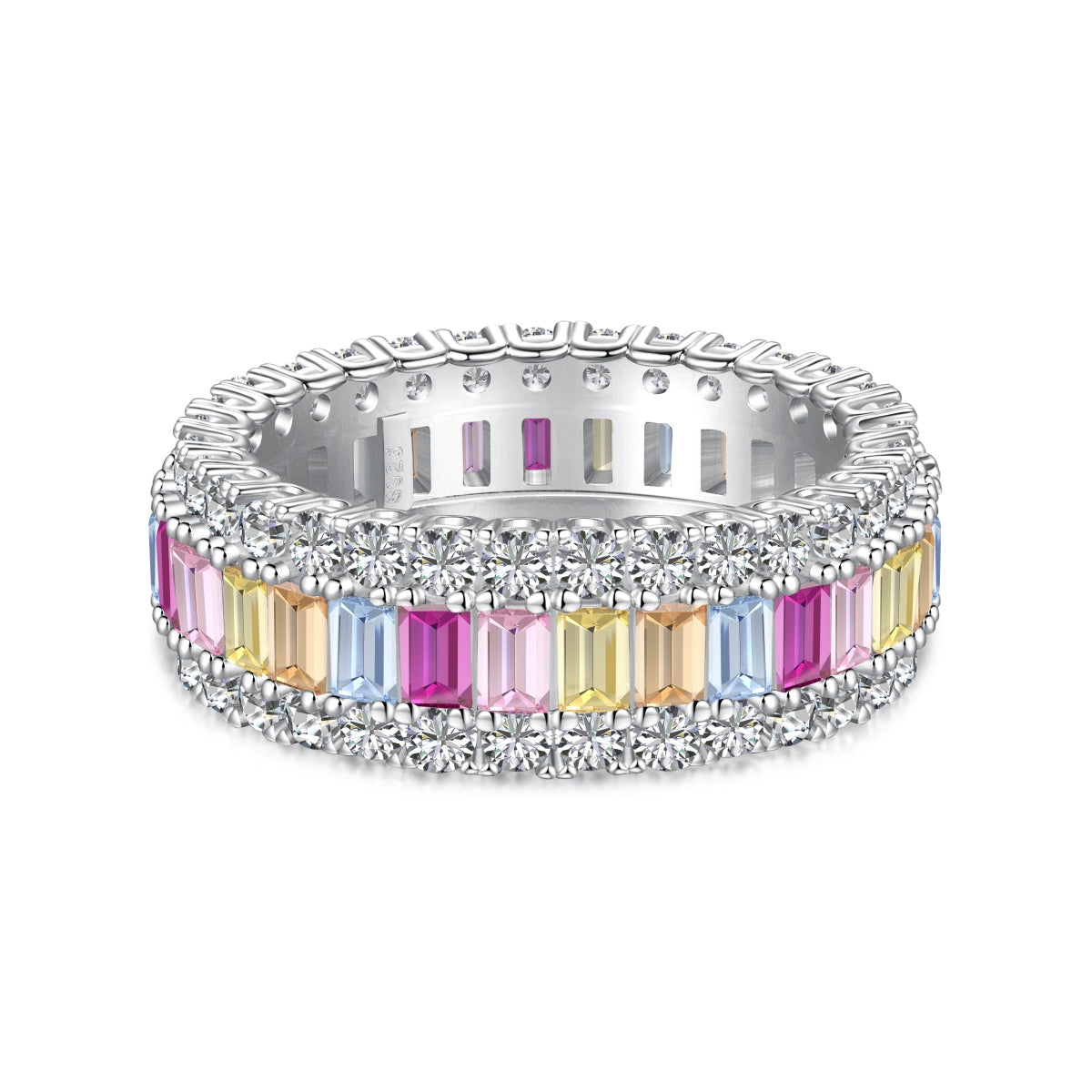 [AuraEcho]Dainty Colorful Radiant Cut Daily Ring