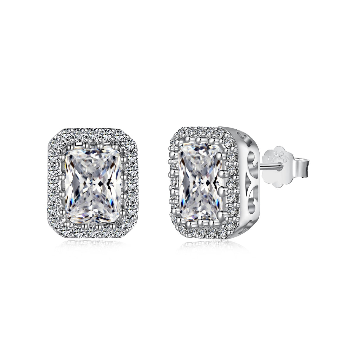 [AuraEcho]1.0 Carat Luxurious Dainty Emerald Cut Daily Earrings