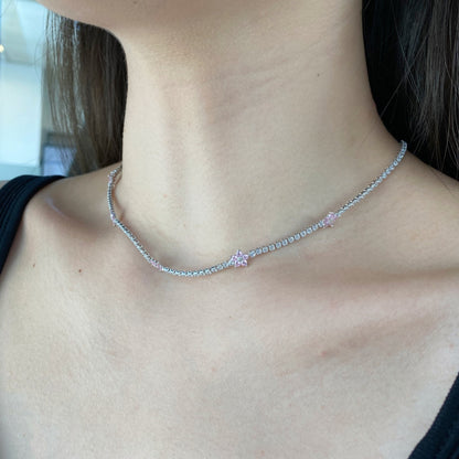 [AuraEcho]Luxurious Colorful Flower Tennis Necklace