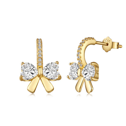 [AuraEcho]Exquisite Earrings With Heart-Shaped Bow Design