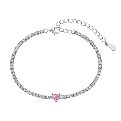 [AuraEcho]0.5 Carat Elegant Romantic Heart Shape Lover Bracelet