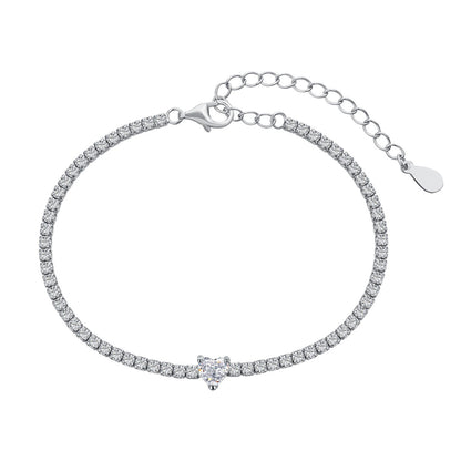 [AuraEcho]0.5 Carat Elegant Romantic Heart Shape Lover Bracelet