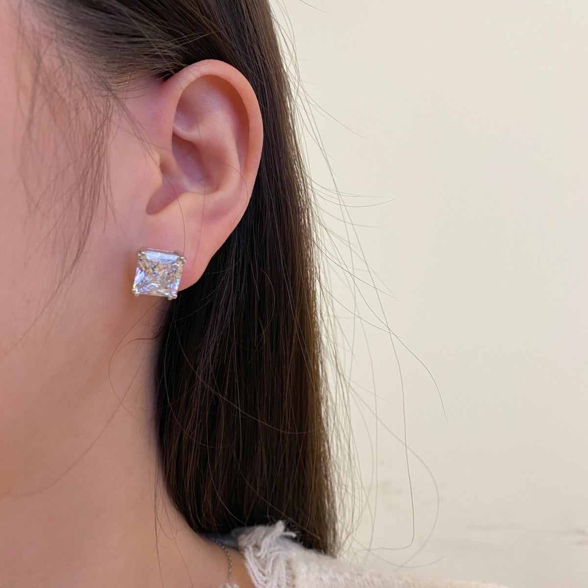 [AuraEcho]Delicate Square Shape Earrings