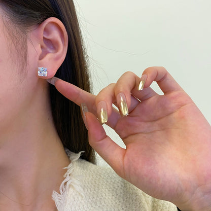 [AuraEcho]Ornate Square Shape Earrings