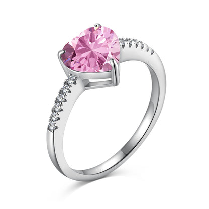 [AuraEcho]2.0 Carat Dazzling Lustrous Heart Cut Lover Ring