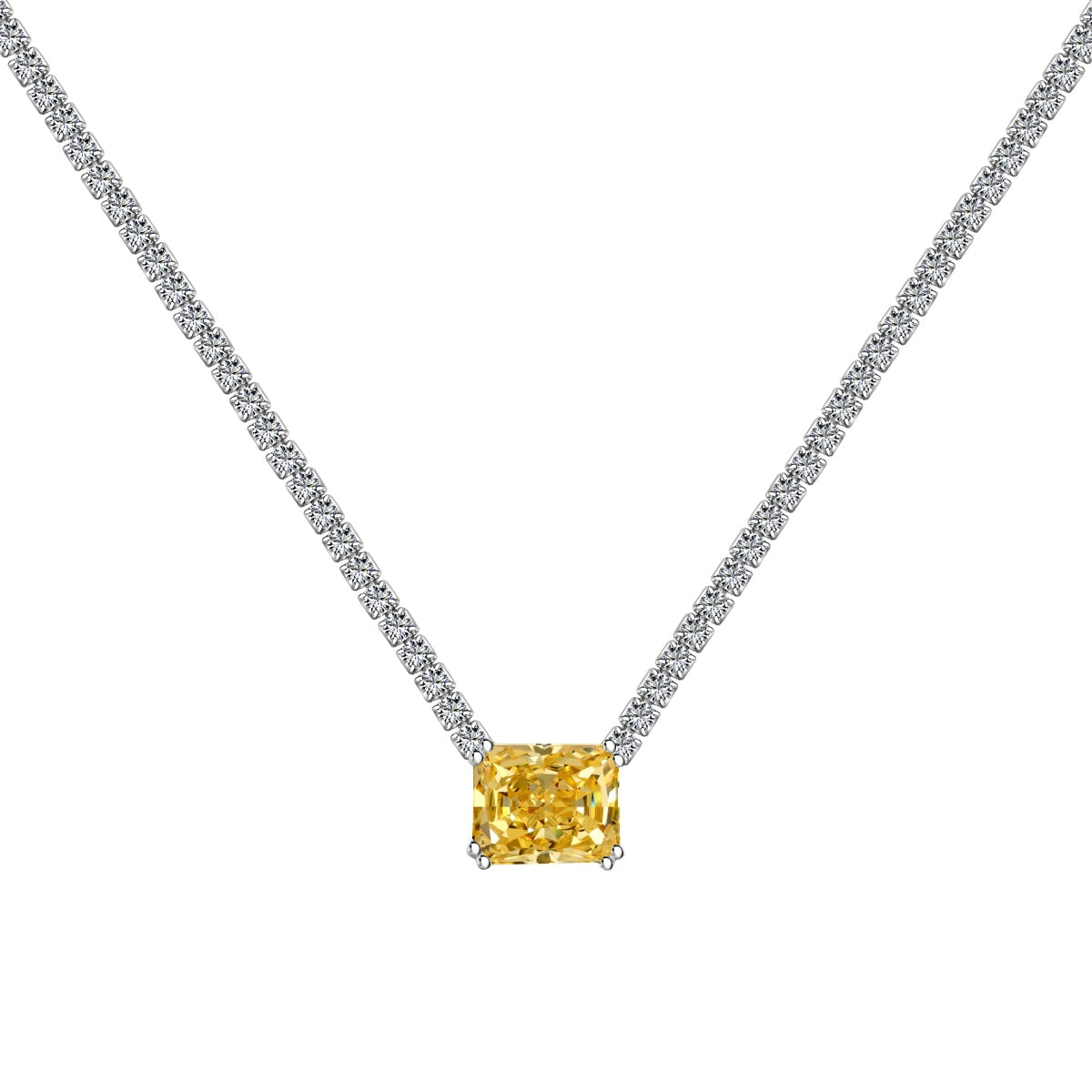[AuraEcho]4.0 Carat Elegant Radiant Cut Necklace