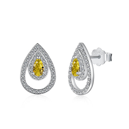 [AuraEcho]Sparkling Delicate Water Drop Shape Daily Earrings