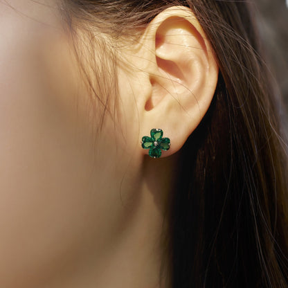 [AuraEcho]Four-Leaf Clover Ball Earrings