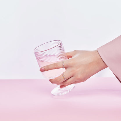 [AuraEcho]Sparkling Colorful Round Cut Tennis Ring