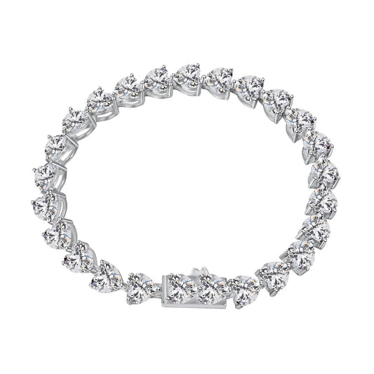 [AuraEcho]0.75 Carat Elegant Romantic Heart Shape Lover Bracelet
