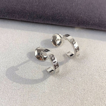 [AuraEcho]LOVE EARRINGS 2.65MM SILVER
