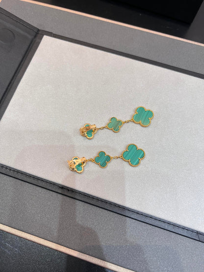 [AuraEcho]CLOVER MALACHITE 3 MOTIFS GOLD