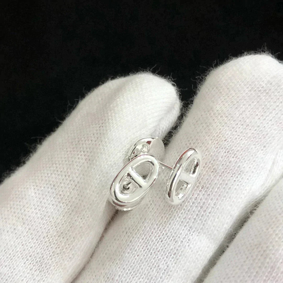 [AuraEcho]CHAINE SMALL EARRINGS GOLD AND SILVER