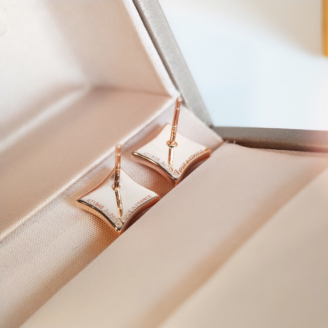 [AuraEcho]STAR MOP PINK GOLD EARRINGS