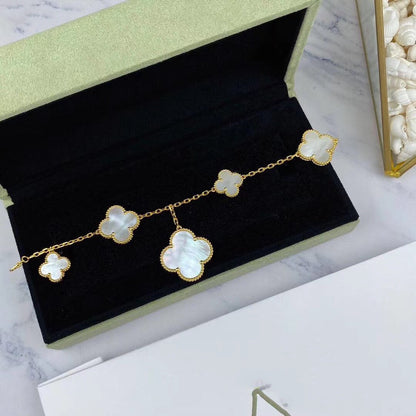 [AuraEcho]MAGIC CLOVER MOP GOLD BRACELET 5 MOTIFS