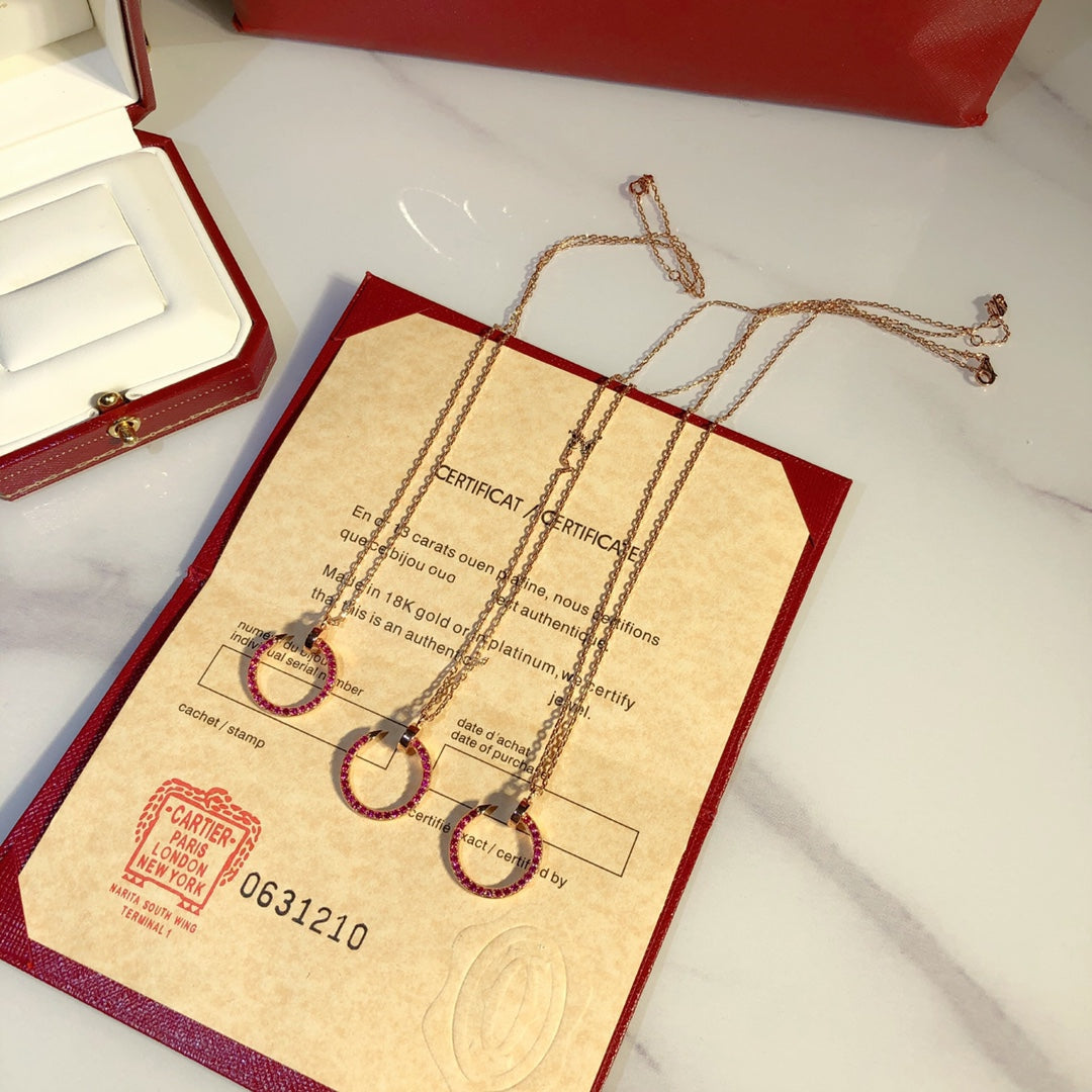 [AuraEcho]JUSTE NECKLACE GOLD RED DIAMONDS