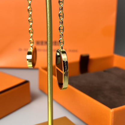 [AuraEcho]CHAINE VERSO BLACK CERAMIC EARRINGS