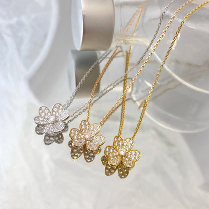 [AuraEcho]FLOWER DIAMOND NECKLACE