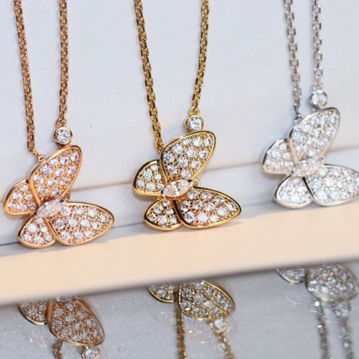 [AuraEcho]BUTTERFLY DIAMOND NECKLACE