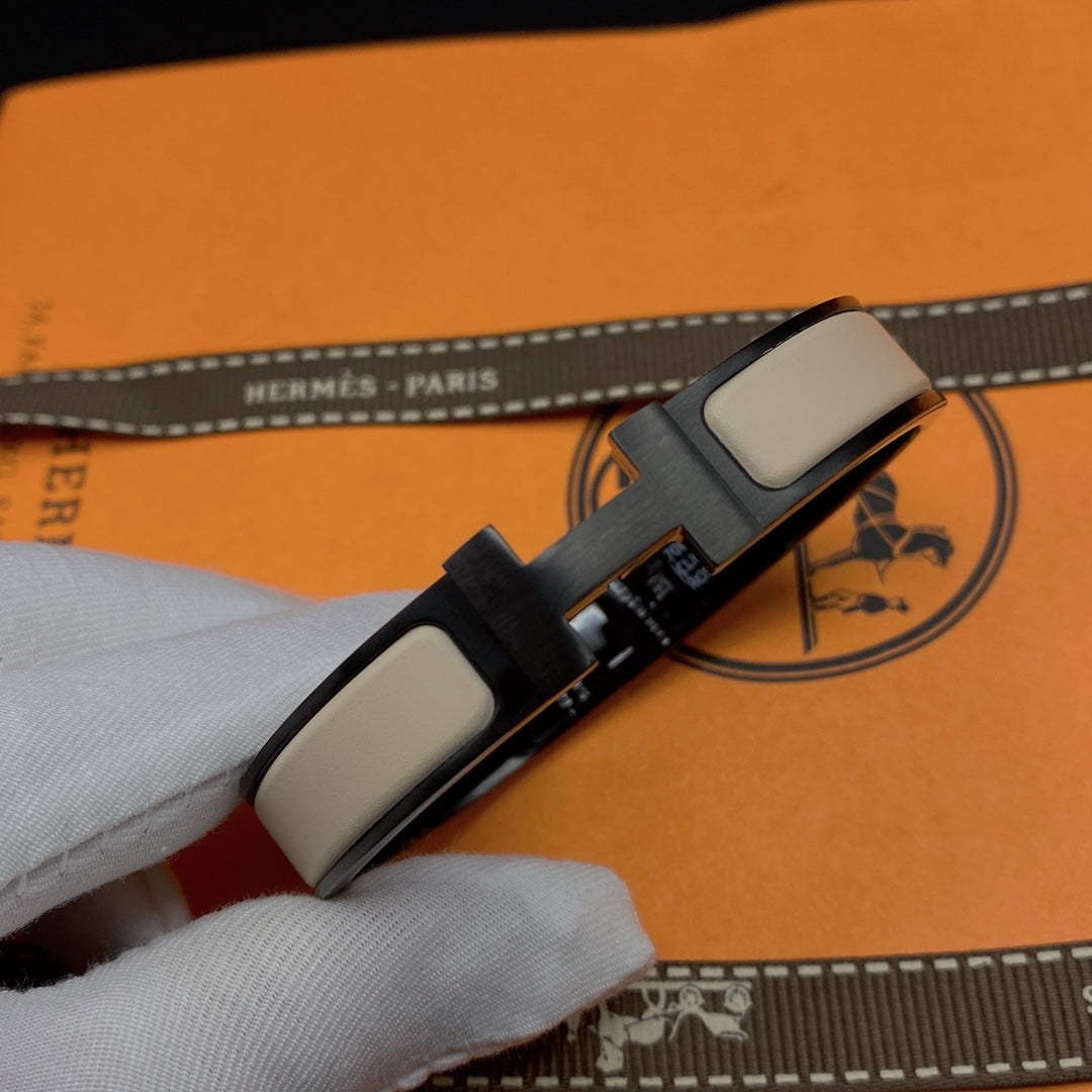 [AuraEcho]H BRACELET 12MM BLACK BEIGE CERAMIC