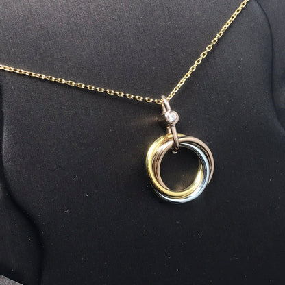 [AuraEcho]TRINITY SILVER GOLD PINK GOLD NECKLACE