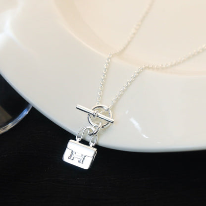 [AuraEcho]POP H PEDANT SILVER NECKLACE