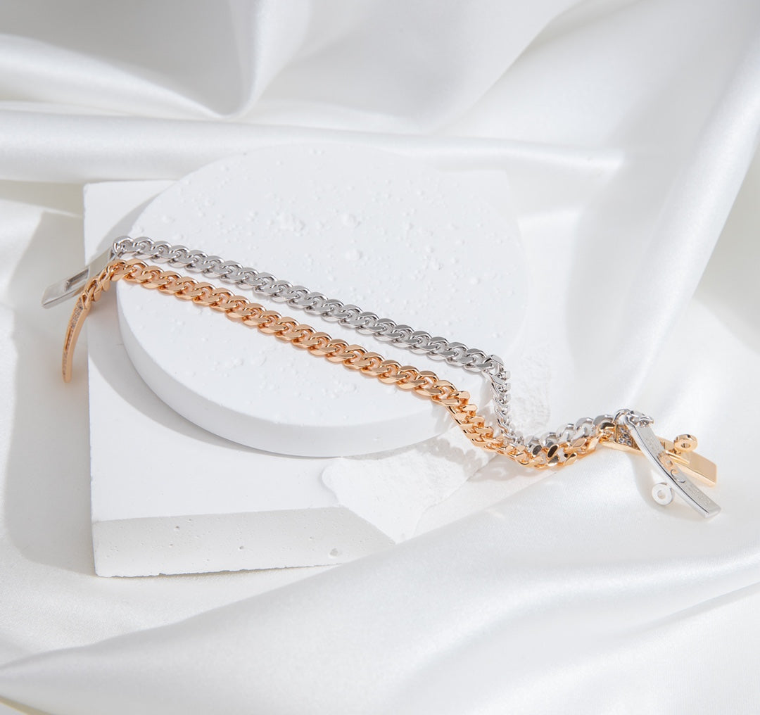[AuraEcho]KELLY CHAIN SILVER DIAMOND BRACELET
