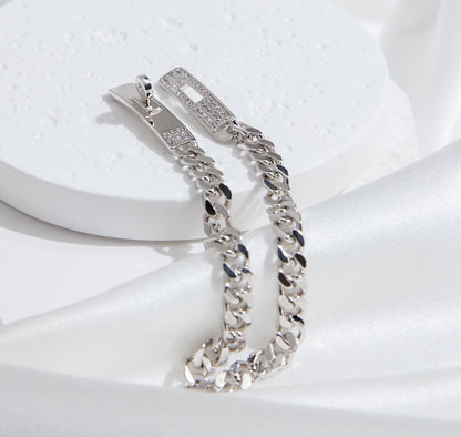 [AuraEcho]KELLY CHAIN SILVER DIAMOND BRACELET
