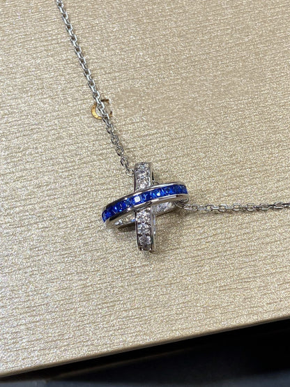 [AuraEcho]LIENS DIAMOND SILVER NECKLACE