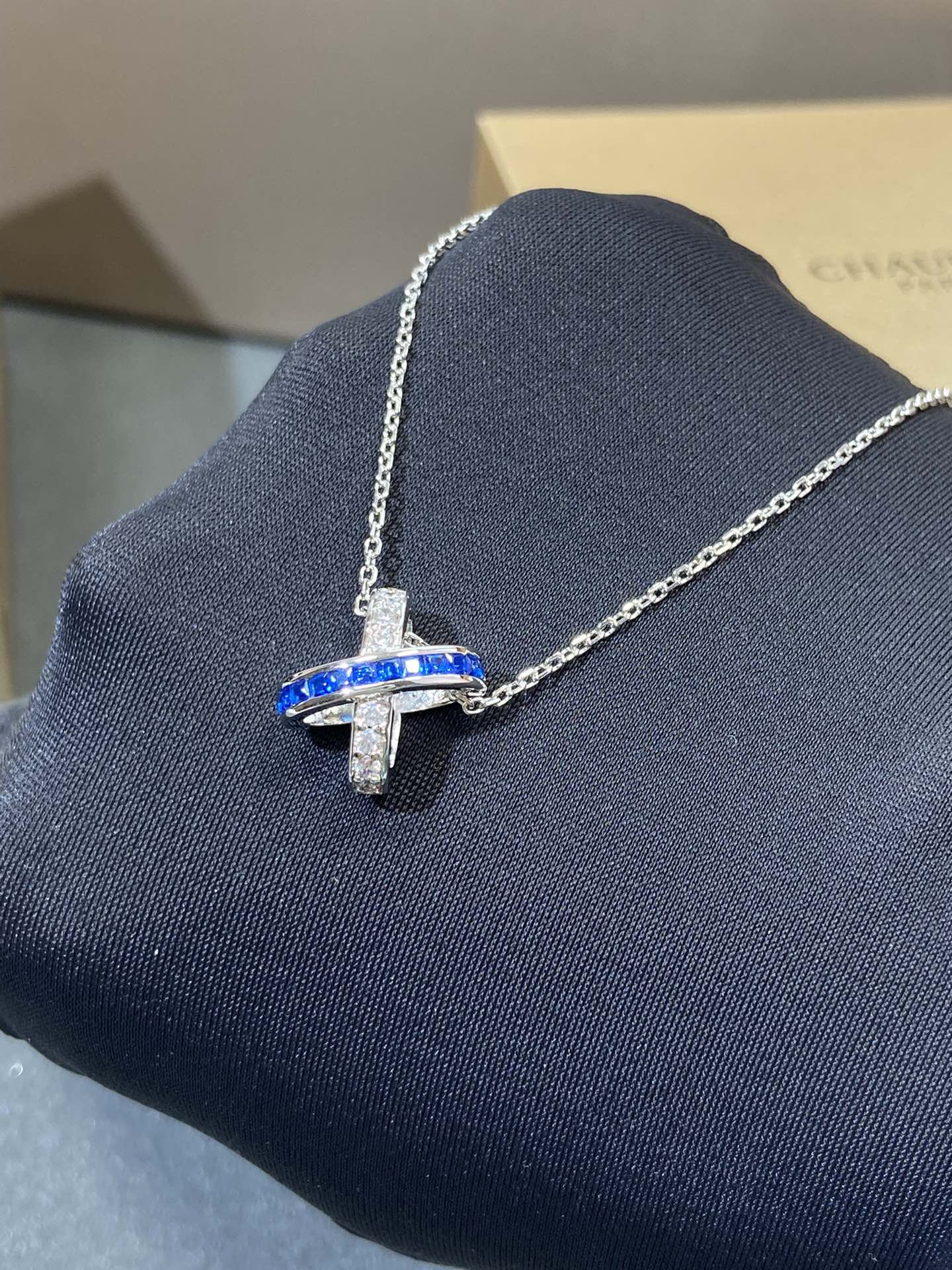 [AuraEcho]LIENS DIAMOND SILVER NECKLACE