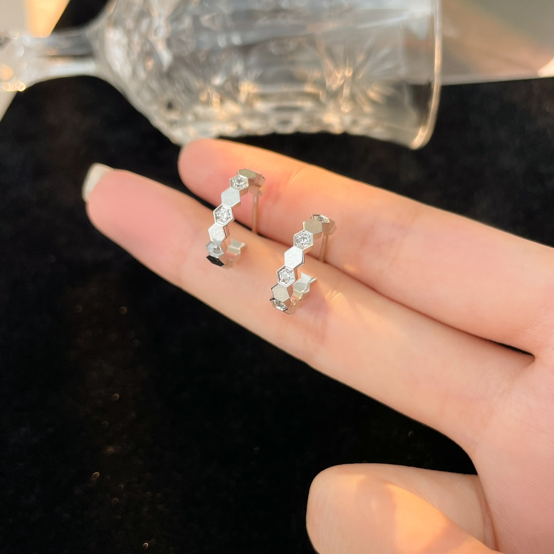 [AuraEcho]BEE LOVE DIAMOND HOOP EARRINGS