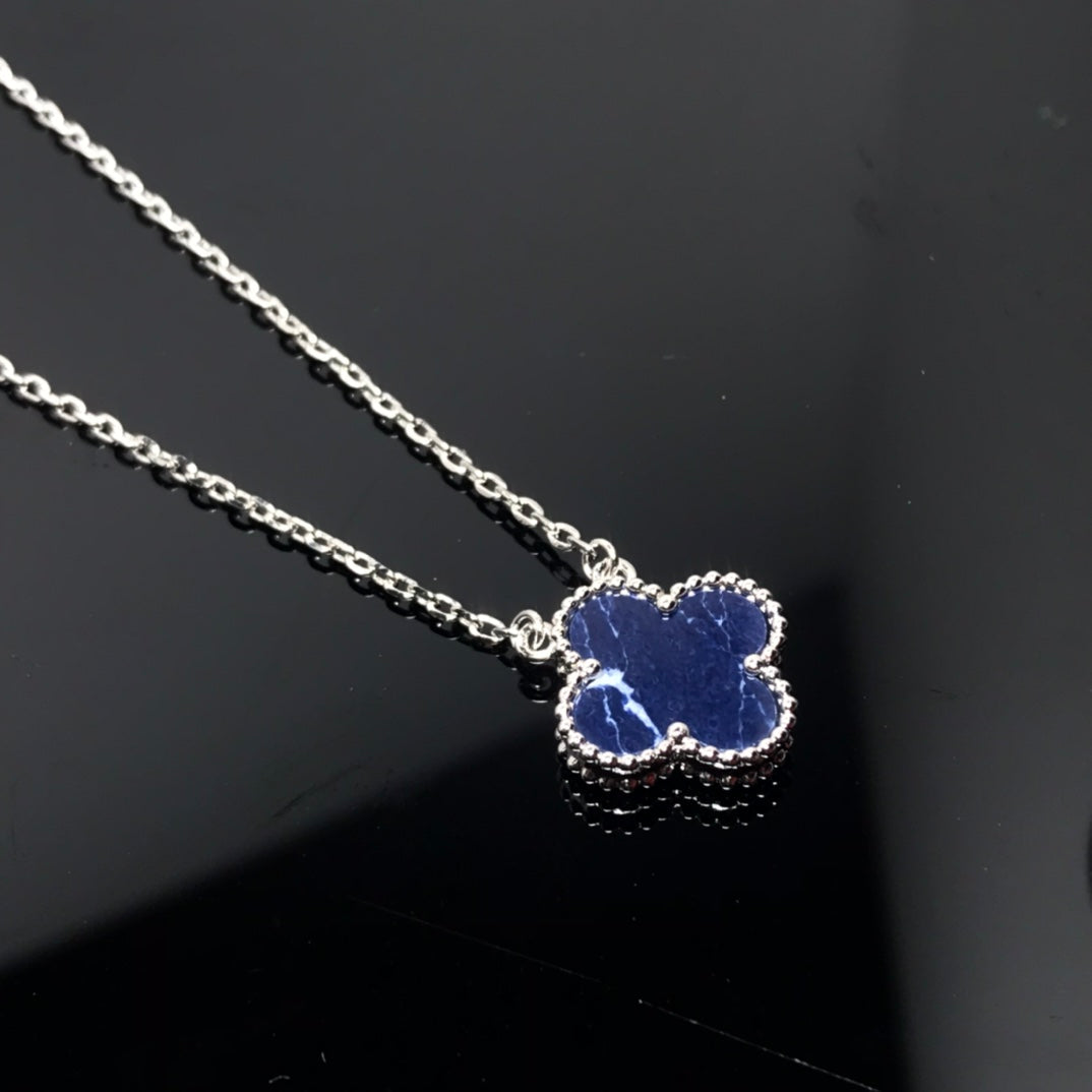 [AuraEcho]CLOVER PIETERSITE SILVER LONG NECKLACE