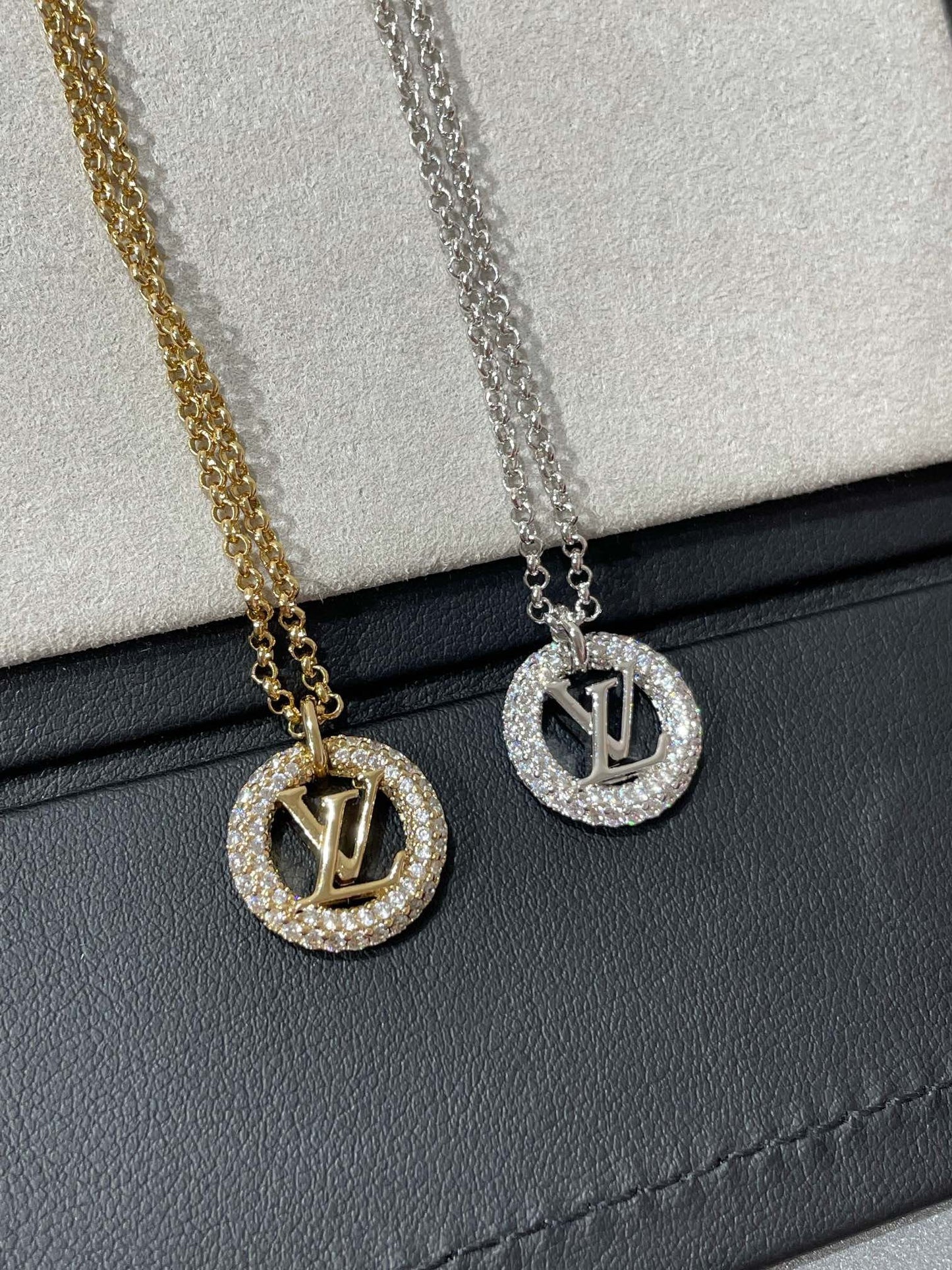 [AuraEcho]BY NIGHT DIAMOND PAVED NECKLACE
