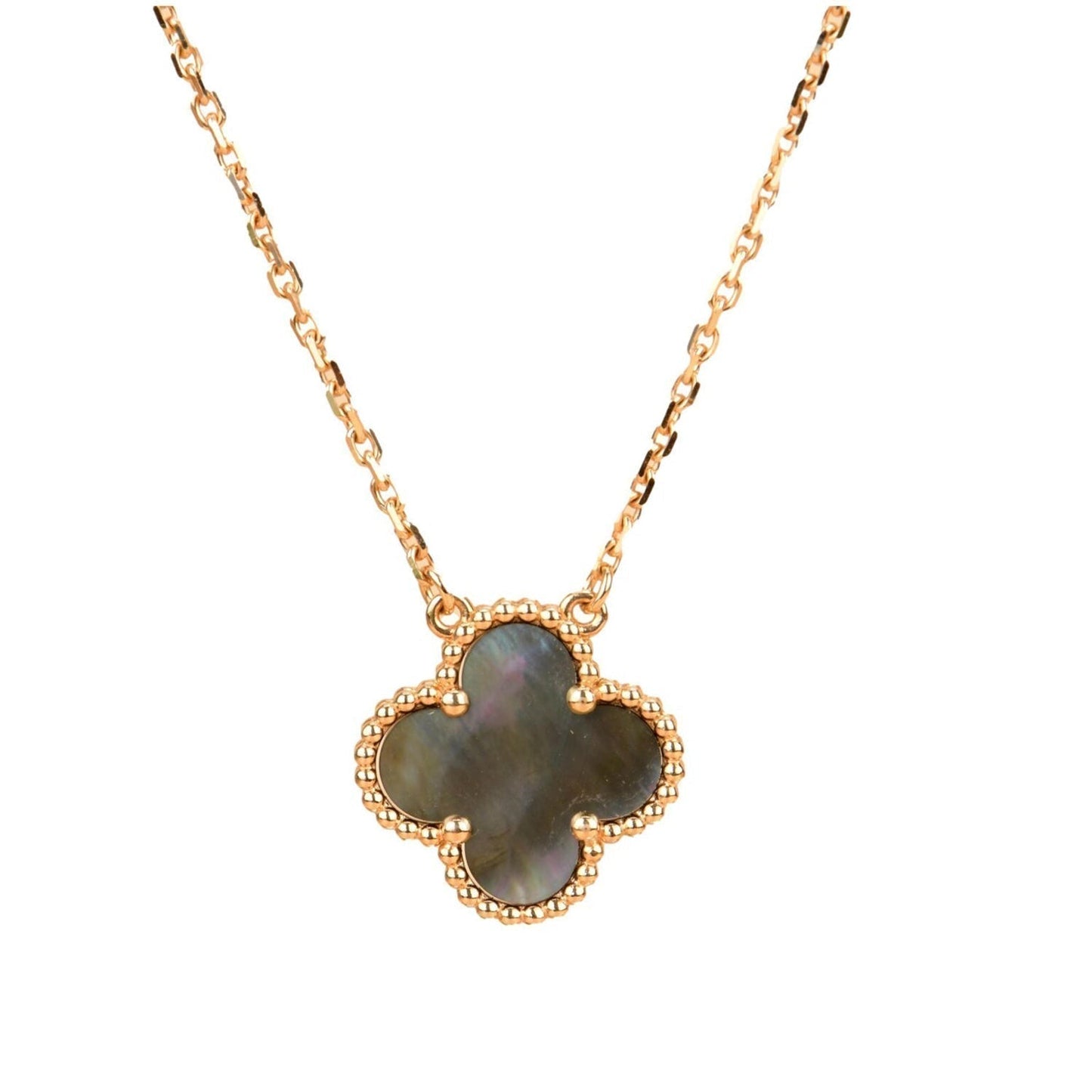 [AuraEcho]CLOVER 15MM  GRAY MOTHER OF PEARL NECKLACE