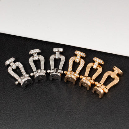 [AuraEcho]FORCE LARGE HORSESHOE HALF DIAMOND BRACELET ROSE GOLD