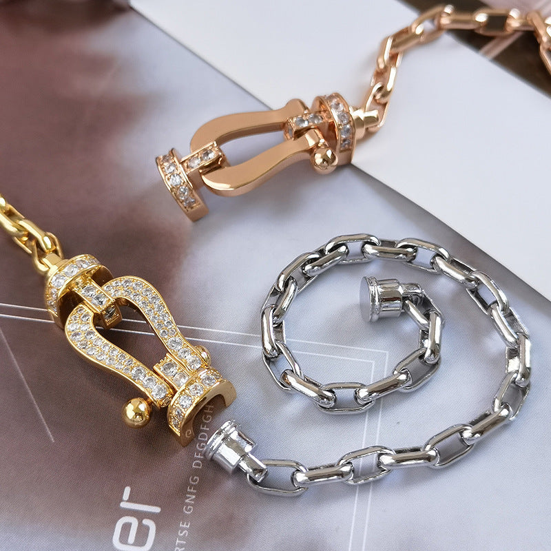 [AuraEcho]FORCE LARGE HORSESHOE CLASP  METAL BRACELET