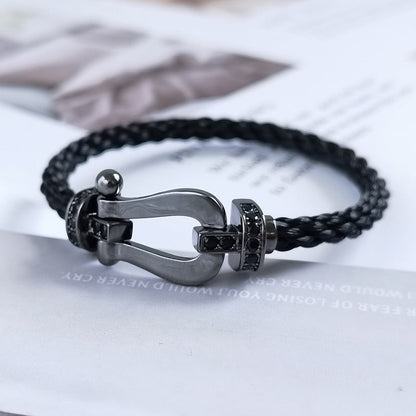 [AuraEcho]FORCE LARGE SERIES HORSESHOE BLACK SAMURAI BRACELET