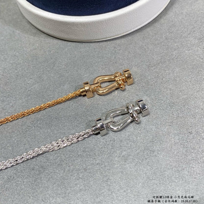 [AuraEcho]FORCE SMALL HORSESHOE  DIAMOND CHAIN ROPE BRACELET