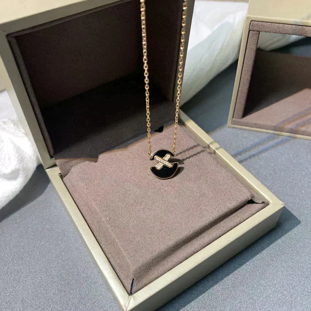 [AuraEcho]JEUX DE ROSE GOLD DIAMOND NECKLACE