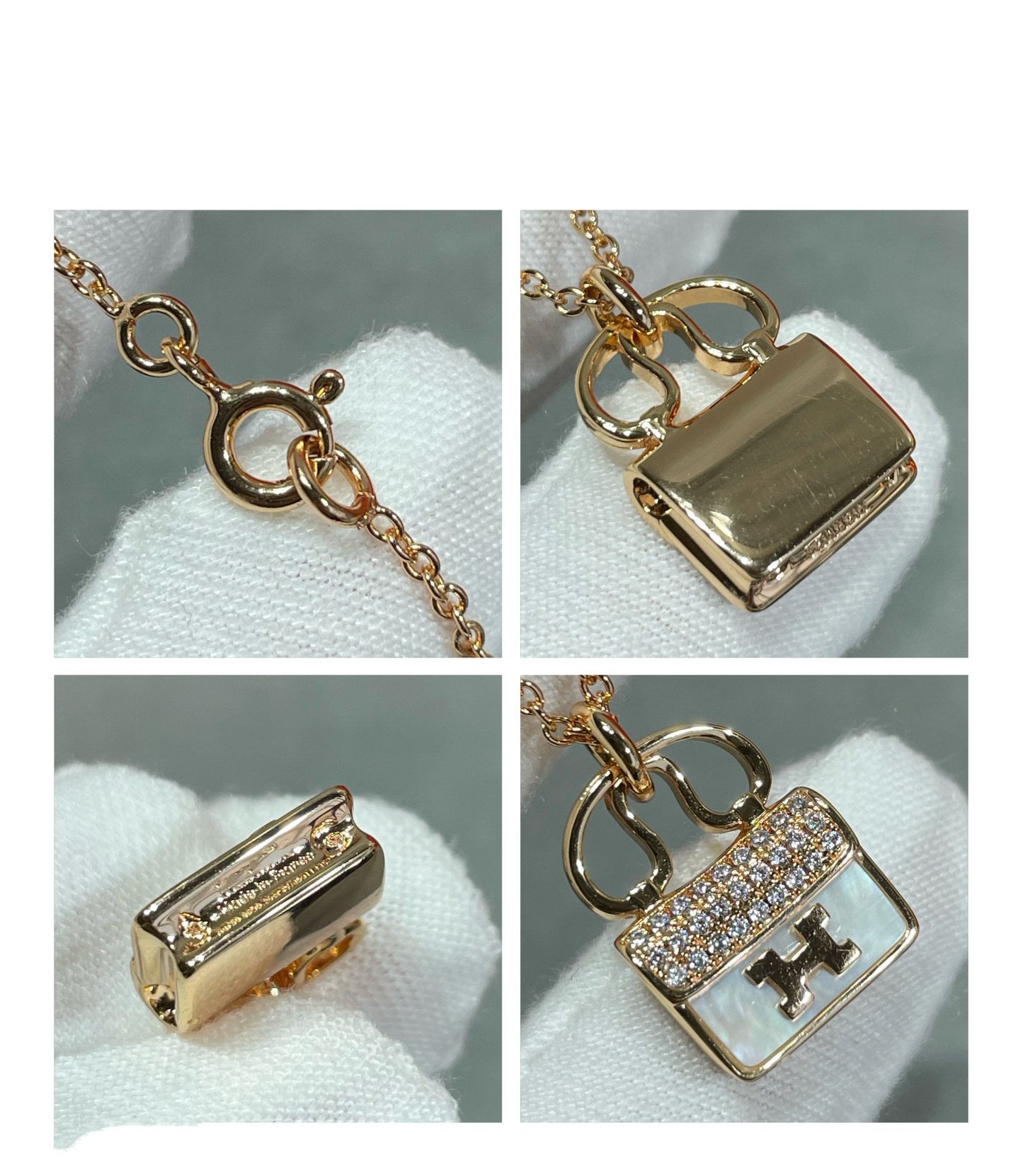 [AuraEcho]H CIRCE MOISSANITE PENDANT NECKLACE GOLD
