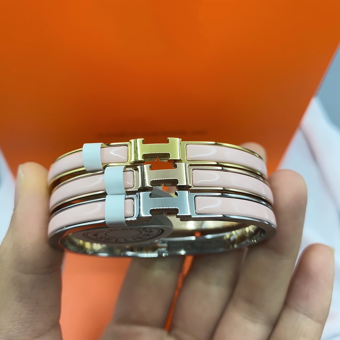 [AuraEcho]CLASSIC HM CLIC  PINK 8MM ENAMEL BRACELET