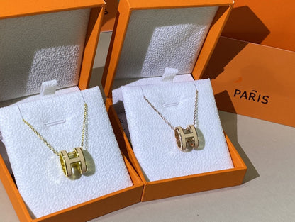 [AuraEcho]HM CLIC YELLOW ENAMEL GOLD NECKLACE