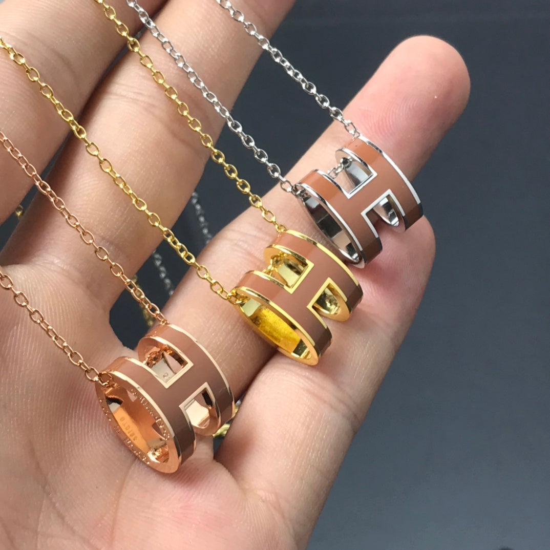 [AuraEcho]H NECKLACE BROWN